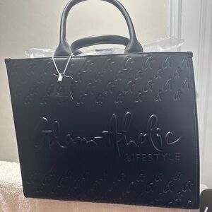 Glamaholic Embossed Tote Bag - Black